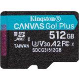 Kingston 512 GB Hukommelseskort Kingston Canvas Go! Plus microSDXC Class 10 UHS-I U3 V30 A2 170/90MB/s 512GB