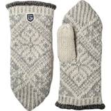 Beige - Dame Handsker & Vanter Hestra Nordic Wool Mitt - Grey/Offwhite