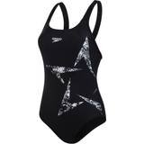 20 - 32 - Dame Badedragter Speedo Boomstar Placement Racerback Swimsuit - Black/White