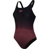 Speedo Hexagonal Medalist Swimsuit - Black/Red