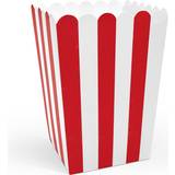 Stribede Tallerkener, Glas & Bestik PartyDeco Popcorn Box Mix White/Red 6-pack
