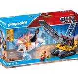 Playmobil Byggepladser Legesæt Playmobil City Action Cable Excavator with Building Section 70442