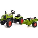Pedalbiler Falk Claas Tractor with Trailer with Excavator & Opening Bonnet