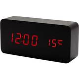 Digital LED Alarm Clock with Wooden Design