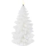 Hvid Brugskunst Uyuni Juletræ 3D Flamme LED-lys 21cm