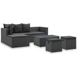 Justerbare ryglæn Loungesæt Havemøbel vidaXL 46105 Loungesæt, 1 borde inkl. 1 sofaer