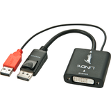 DVI - USB A Kabler Lindy DVI-Displayport/USB A M-F 0.2m