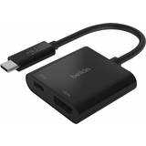 Kabeladaptere - USB C Kabler Belkin USB C - HDMI/USB C PD M-F Adapter 0.1m