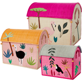 Naturfarvet - Skoven Børneværelse Rice Jungle Theme Toy Baskets Large 3-pack