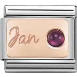 Nomination Composable Classic January Link Charm - Rose Gold/Silver/Garnet
