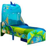 Grøn - MDF Senge Worlds Apart Dinosaur Toddler Bed With Storage And Canopy 77x143cm