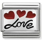 Nomination Composable Classic Link Love in Italics Charm - Silver/Red