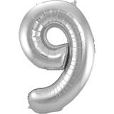Folat Festartikler Folat Foil Ballons Number 9 Silver