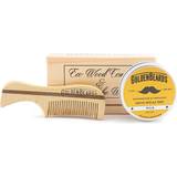 Skægstylingsæt Golden Beards Moustache Wax & Eco Wood Comb 7.5cm Kit