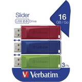 USB 2.0 USB Stik Verbatim USB Store-N-Go Slider 16GB (3-pack)