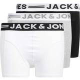 176 - Drenge Undertøj Jack & Jones Junior Sense Trunks 3-pack - Light Grey Mela/Black/White (12149293)