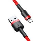 Rød - USB A Kabler Baseus Cafule USB A-Lightning 3m