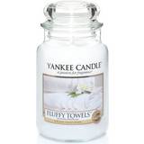Yankee Candle Hvid Lysestager, Lys & Dufte Yankee Candle Fluffy Towels Large Duftlys 623g