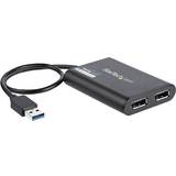 DisplayPort - Kabeladaptere Kabler StarTech USB A-2DisplayPort 3.0 M-F 0.3m