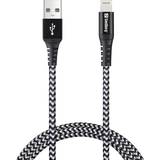Grå - Han - Han - USB A-Lightning - USB-kabel Kabler Sandberg Survivor USB A-Lightning 1m