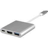 Guld - USB C Kabler INF USB C-HDMI/USB A/USB C M-F Adapter