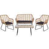 Beliani Loungesæt Havemøbel Beliani Minori Loungesæt, 1 borde inkl. 2 stole & 1 sofaer