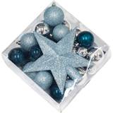 Blå Julepynt Nordic Winter With Star Blue/Silver Juletræspynt 50stk