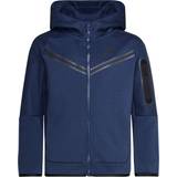 Blå Hoodies Børnetøj Nike Boy's Sportswear Tech Fleece Full Zip Hoodie - Midnight Navy/Black (CU9223-410)
