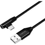 Et stik - Kvadratisk Kabler LogiLink Angled USB A-USB C 2.0 0.3m