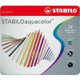 Stabilo Akvarelpenne Stabilo Aquacolor Metal Box of 24