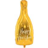 Balloner PartyDeco Foil Ballons Bottle Happy New Year Gold/White