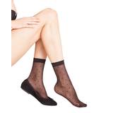 Elastan/Lycra/Spandex - Prikkede Undertøj Falke Dot 15 Den Women Anklets Socks - Black