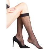 46 - Prikkede Tøj Falke Dot 15 Den Women Knee-high Socks - Black