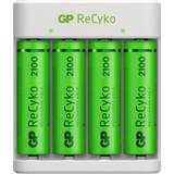Batteriopladere - Hvid - Oplader Batterier & Opladere GP Batteries ReCyko Standard Battery Charger E411 2100mAh 4xAA