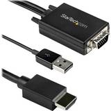 Sort - VGA Kabler StarTech USB A/VGA-HDMI 2m