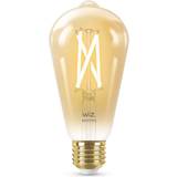 WiZ E27 LED-pærer WiZ Tunable Filament Edison ST64 + WiZmote LED Lamps 50W E27 2-pack