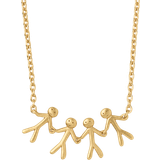 Justérbar størrelse - Sølv Halskæder ByBiehl Together Family 4 Necklace - Gold