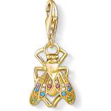Gul Charms & Vedhæng Thomas Sabo Fly Charm Pendant - Gold/Multicolour