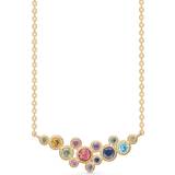 Guld Halskæder Mads Z Luxury Rainbow Necklace - Gold/Multicolour