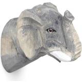 Grå Kroge & Bøjler Børneværelse Ferm Living Animal Hand Carved Hook Elephant