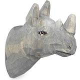 Grå - Træ Opbevaring Ferm Living Animal Hand Carved Hook Rhino