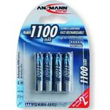 Batterier - Genopladelige standardbatterier Batterier & Opladere Ansmann NiMH Rechargeable AAA 1100mAh Compatible 4-pack