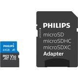 Philips 64 GB Hukommelseskort Philips Ultra Pro microSDXC Class 10 UHS-I U3 V30 A1 64GB