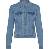 6 - Elastan/Lycra/Spandex Overtøj Vero Moda Hot Soya Short Denim Jacket - Blue/Light Blue Denim