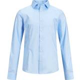Elastan Skjorter Børnetøj Jack & Jones Boy's Curved Hem Shirt - Blue/Cashmere Blue (12151620)