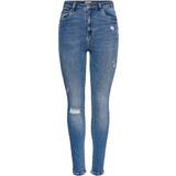 Only 26 - Dame Jeans Only Onlmila Life Hw Ankle Skinny Fit Jeans - Blue/Medium Blue Denim