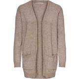 Only Dame Trøjer Only Lesly Open Knitted Cardigan - Beige/Beige