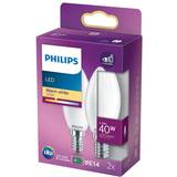Krone LED-pærer Philips Candle & Lustre LED Lamps 4.3W E14 2-pack