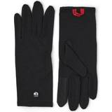 10 - Dame - Polyester Handsker Hesta Merino Wool Liner Long 5-Finger Gloves - Black