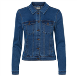 6 - Elastan/Lycra/Spandex Overtøj Vero Moda Hot Soya Short Denim Jacket - Blue/Medium Blue Denim